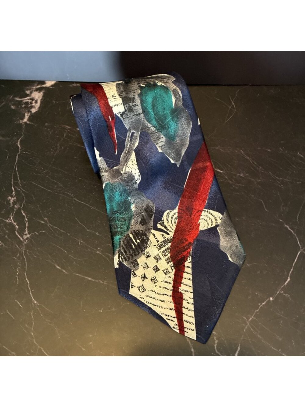 Bugle Boy USA Mens Vintage Tie Abstract Graphic Wide Retro 90s Novelty Necktie